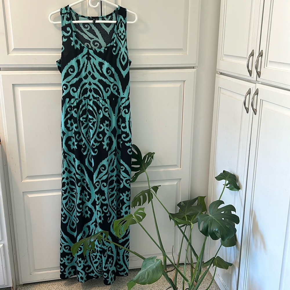 Zattcas Women’s Maxi Dress XXL Teal/Black